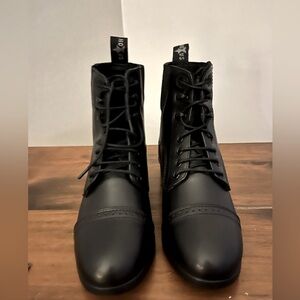 Saxon, kids lace paddock boots, black